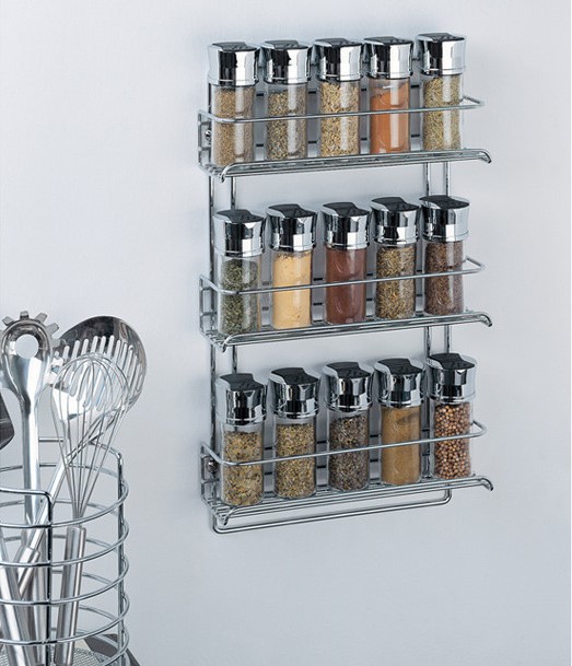 Stainless Steel Wall-Mount Spice Rack Stainless Steel Wall-Mount Spice Rack