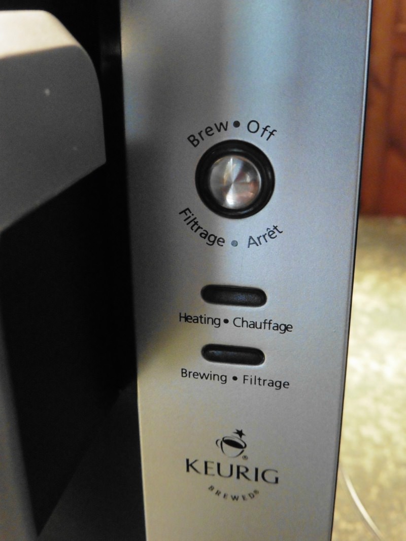 Control panel of the Mr. Coffee Single Serve Coffee Maker Control panel of the Mr. Coffee Single Serve Coffee Maker