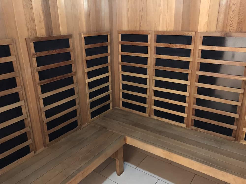 Photo of large infrared sauna in my gym in downtown vancouver